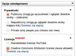 YouTube dodaje możliwość użycia licencji CC!